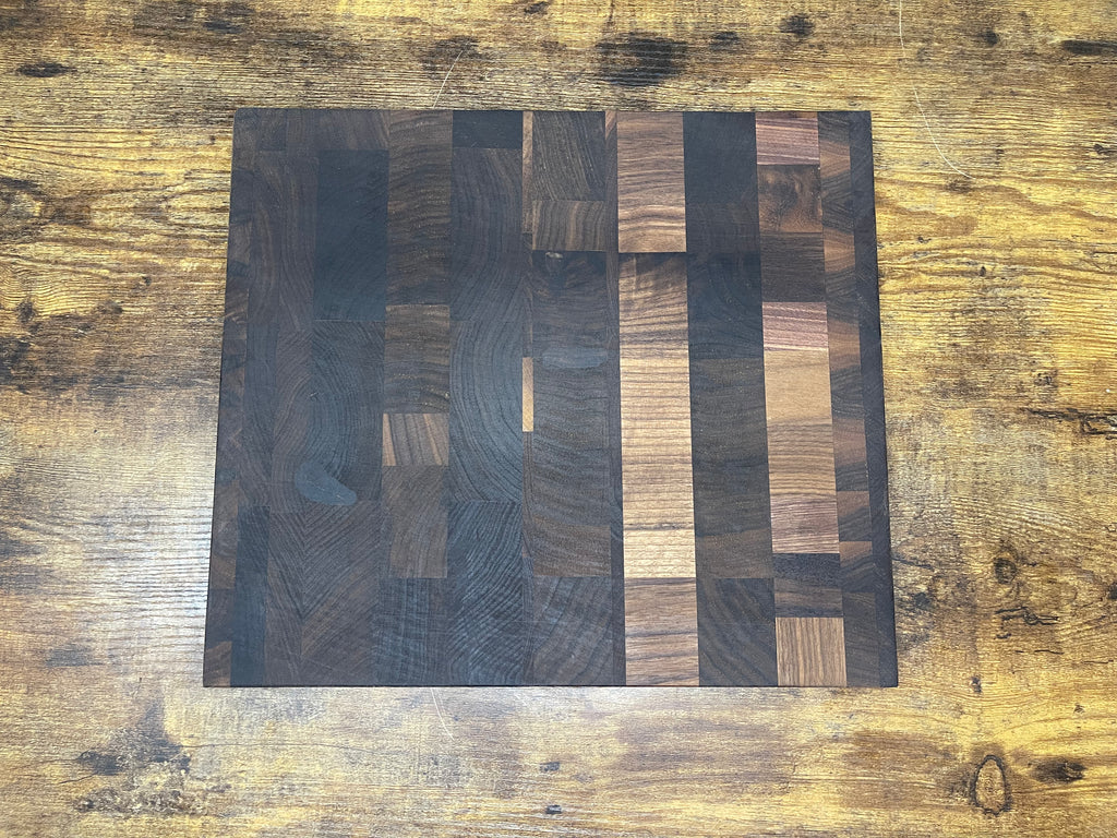 Medium butcher block - Scrap walnut end grain cutting board